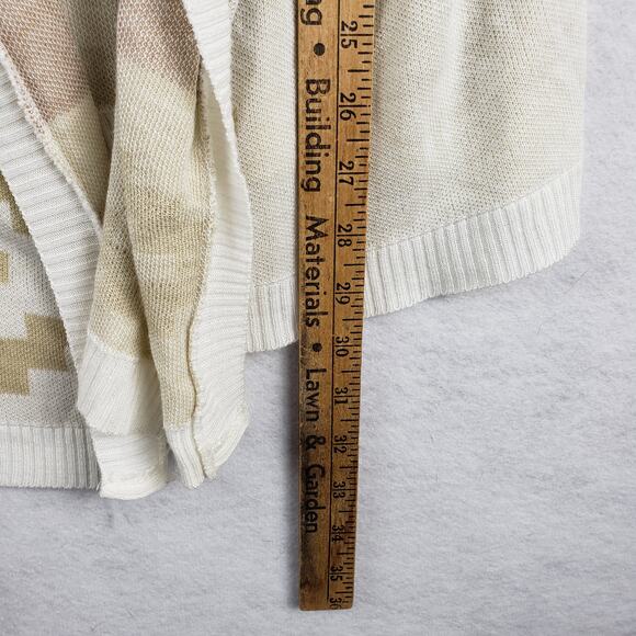 Rue 21 Women's M Open Front Southwestern Cardigan Beige Brown Lagenlook Cowgirl - Picture 6 of 7